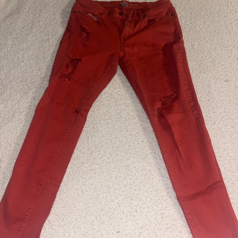 NWOT NY & CO SoHo skinny jeans. Size 10 / Burnt orange